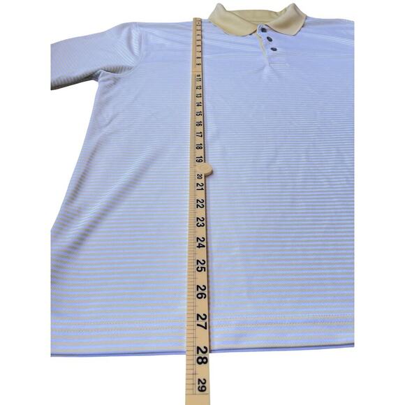 Champions Tour Yellow Striped Performance Golf Polo Shirt - Size XL - Picture 12 of 13
